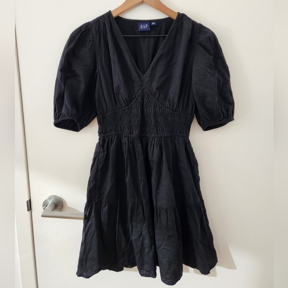 Gap Puff Sleeve Smocked Mini Dress